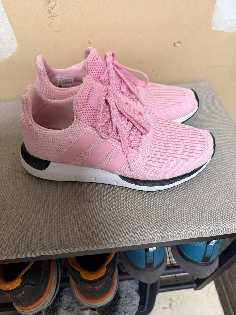 adidas Pink Knit Lace-Up Sneakers